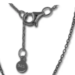 SilberDream Kette Herz Zirkonia schwarz 925er Silber 41-44cm Halskette GSK401S