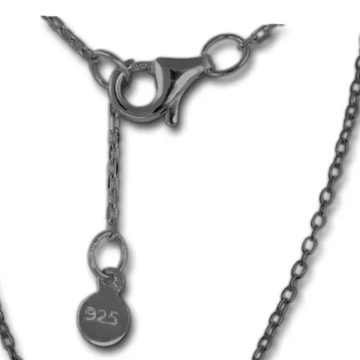 SilberDream Kette Herz Zirkonia schwarz 925er Silber 41-44cm Halskette GSK401S