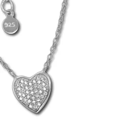 SilberDream Kette Herz Zirkonia weiß 925er Silber 41-44cm Halskette GSK401W