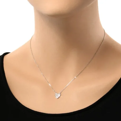 SilberDream Kette Herz Zirkonia weiß 925er Silber 41-44cm Halskette GSK401W
