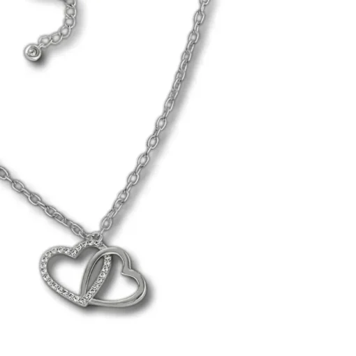 SilberDream Kette Herzen Zirkonia weiß 925 Silber 42-44cm Halskette GSK409W