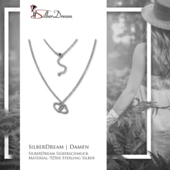 SilberDream Kette Herzen Zirkonia weiß 925 Silber 42-44cm Halskette GSK409W