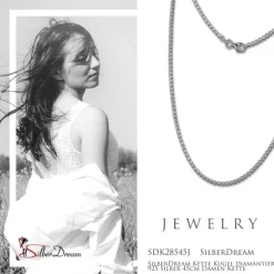 SilberDream Kette Kugel diamantiert 925 Silber 45cm Damen Kette SDK28545J