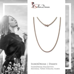 SilberDream Kette Kugel rosevergoldet 925 Silber 45cm Damen Kette SDK28545E