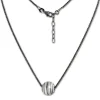 SilberDream Kette Kugelspirale 42cm - 47cm schwarz 925er Silber Damen SDK29342S