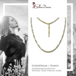 SilberDream Kette Laguna 925 Sterling Silber vergoldet Damen 48cm SDKK0018Y