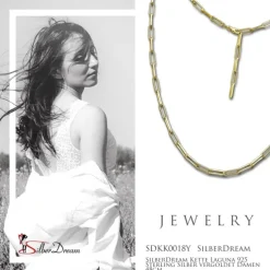 SilberDream Kette Laguna 925 Sterling Silber vergoldet Damen 48cm SDKK0018Y