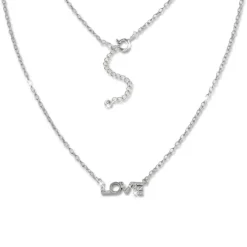 SilberDream Kette LOVE Zirkonia weiß 925 Silber 43-47cm Halskette GSK411W