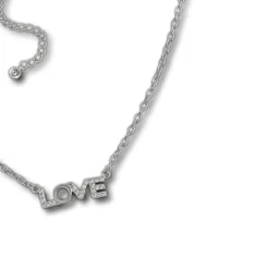 SilberDream Kette LOVE Zirkonia weiß 925 Silber 43-47cm Halskette GSK411W