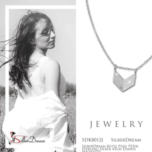 SilberDream Kette Pfeil 925er Sterling Silber 45cm Damen Halskette SDK8012J