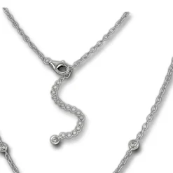 SilberDream Kette Rund Zirkonia weiß 925 Silber 42-45cm Halskette GSK413W