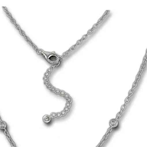 SilberDream Kette Rund Zirkonia weiß 925 Silber 42-45cm Halskette GSK413W