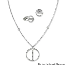SilberDream Kette Rund Zirkonia weiß 925 Silber 42-45cm Halskette GSK413W
