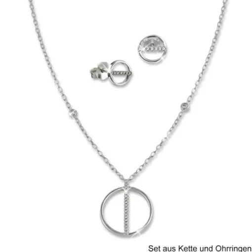 SilberDream Kette Rund Zirkonia weiß 925 Silber 42-45cm Halskette GSK413W