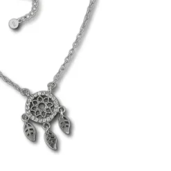 SilberDream Kette Traumfänger Zirkonia weiß 925 Silber 44-47cm Halskette GSK407W