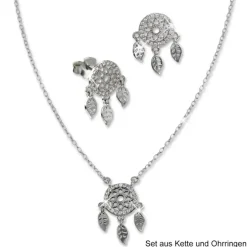 SilberDream Kette Traumfänger Zirkonia weiß 925 Silber 44-47cm Halskette GSK407W