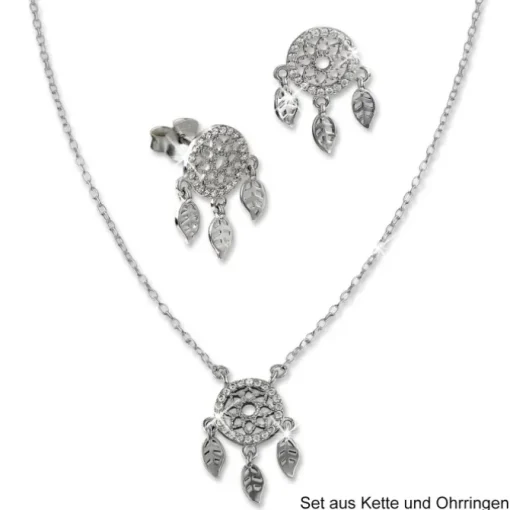 SilberDream Kette Traumfänger Zirkonia weiß 925 Silber 44-47cm Halskette GSK407W