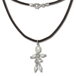 SilberDream Kette und Anhänger Dancer Perle weiß 925 Silber SDK102