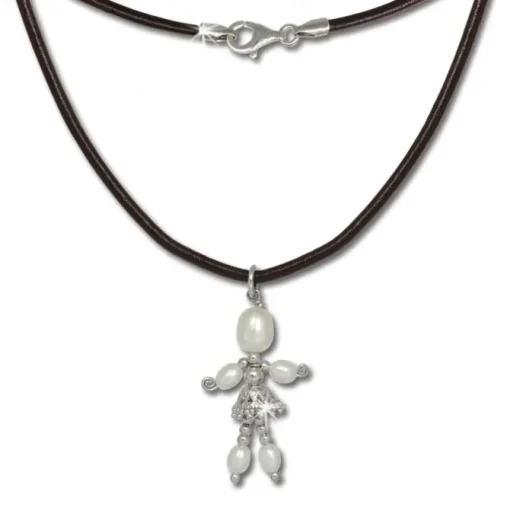 SilberDream Kette und Anhänger Dancer Perle weiß 925 Silber SDK102