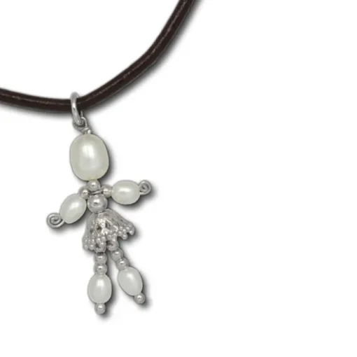 SilberDream Kette und Anhänger Dancer Perle weiß 925 Silber SDK102