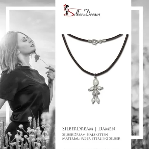 SilberDream Kette und Anhänger Dancer Perle weiß 925 Silber SDK102
