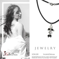 SilberDream Kette und Anhänger Dancer weiß/schwarz 925 Silber SDK100