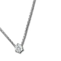 SilberDream Kette Zirkonia Stein weiß 925er Silber 46cm Halskette GSK20046W