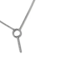 SilberDream Kette Zirkonia-Stab weiß 925 Silber 42-45cm Halskette GSK405W