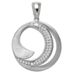 SilberDream Ketten Anhänger -Circle- Zirkonia weiß 925 Silber SDH4373W