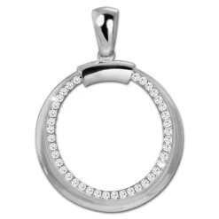 SilberDream Ketten Anhänger -Round- Zirkonia weiß 925 Silber SDH4382W