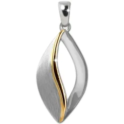 SilberDream Ketten Anhänger -Blatt- bicolor 925er Sterling Silber SDH4378T