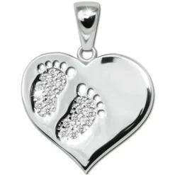 SilberDream Ketten Anhänger -Herzanhänger- Zirkonia weiß 925 Silber SDH4392W