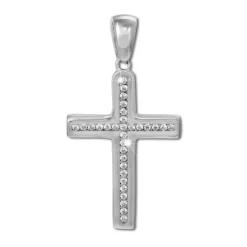 SilberDream Ketten Anhänger -Kreuz- Zirkonia weiß 925 Silber SDH4390W