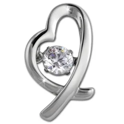SilberDream Ketten Anhänger Silber Herz beweglicher Zirkonia DSH102W