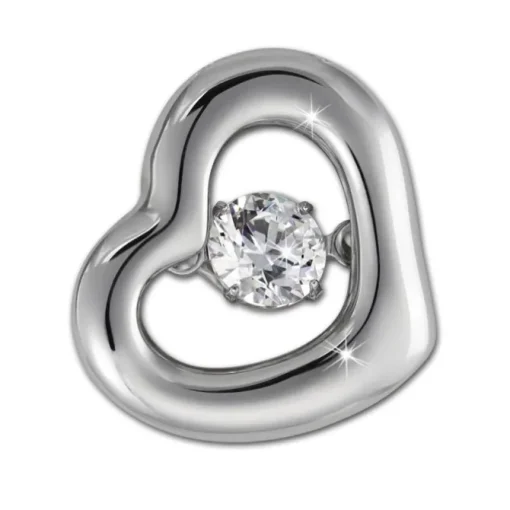 SilberDream Ketten Anhänger Herz beweglicher Zirkonia Silber DSH106W