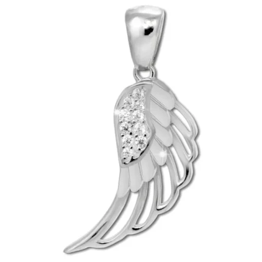 SilberDream Ketten Anhänger -Flügel- Zirkonia weiß 925 Silber SDH4386W