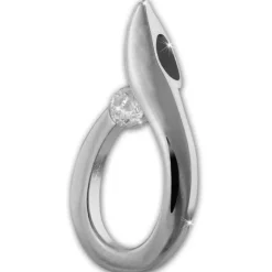 SilberDream Ketten Anhänger Tropfen Zirkonia weiß 925 Silber SDH423W