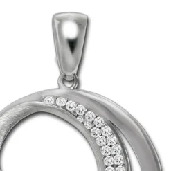 SilberDream Ketten Anhänger -Circle- Zirkonia weiß 925 Silber SDH4373W