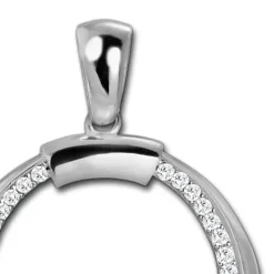 SilberDream Ketten Anhänger -Round- Zirkonia weiß 925 Silber SDH4382W