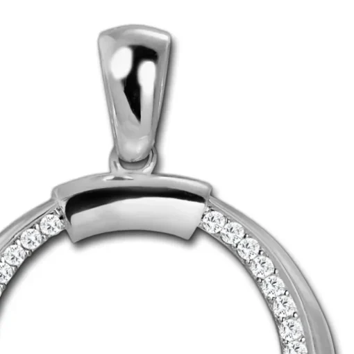 SilberDream Ketten Anhänger -Round- Zirkonia weiß 925 Silber SDH4382W