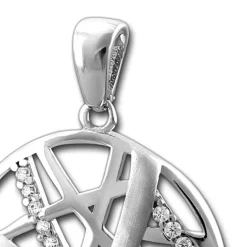 SilberDream Ketten Anhänger Scheibe Zirkonia weiß 925 Silber SDH431W