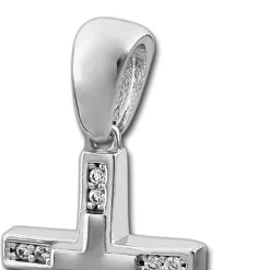 SilberDream Ketten Anhänger Kreuz Zirkonia weiß 925 Silber SDH426W