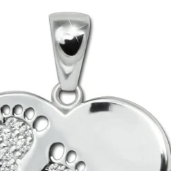 SilberDream Ketten Anhänger -Herzanhänger- Zirkonia weiß 925 Silber SDH4392W