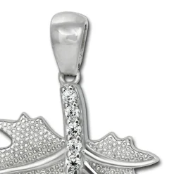 SilberDream Ketten Anhänger -Ahornblatt- Zirkonia weiß 925 Silber SDH4387W