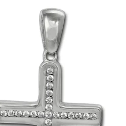 SilberDream Ketten Anhänger -Kreuz- Zirkonia weiß 925 Silber SDH4390W