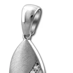 SilberDream Ketten Anhänger Tropfen Zirkonia weiß 925 Silber SDH432W