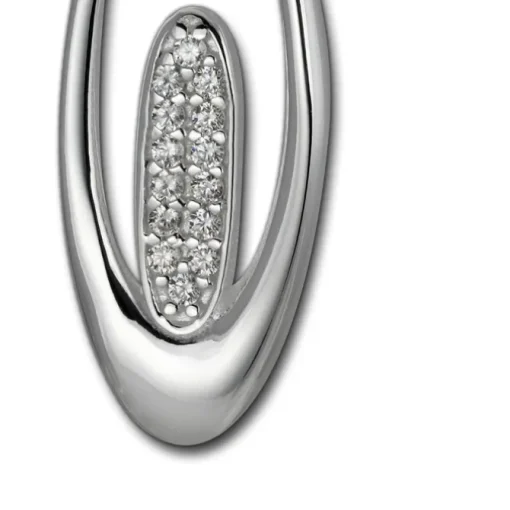 SilberDream Ketten Anhänger Oval Zirkonia weiß 925 Silber SDH406W