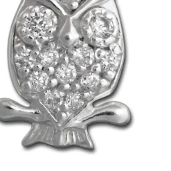 SilberDream Ketten Anhänger 925 Silber Eule mit weißen Zirkonia SDH8001W