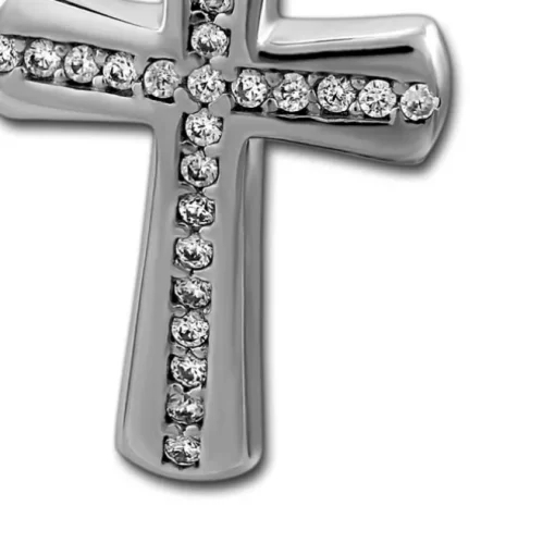 SilberDream Ketten Anhänger Großes Kreuz Zirkonia weiß 925 Silber SDH425W