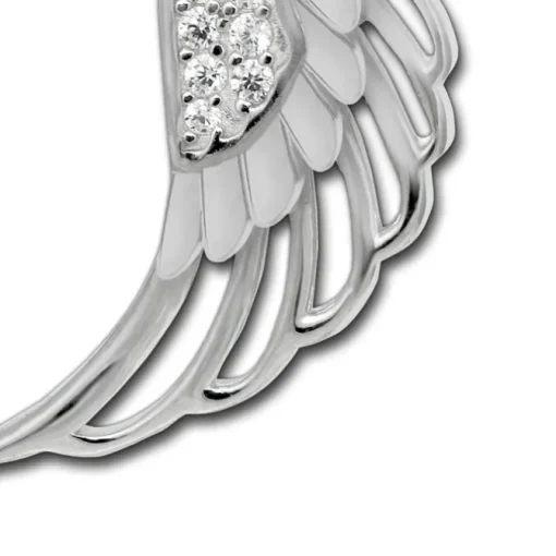 SilberDream Ketten Anhänger -Flügel- Zirkonia weiß 925 Silber SDH4386W